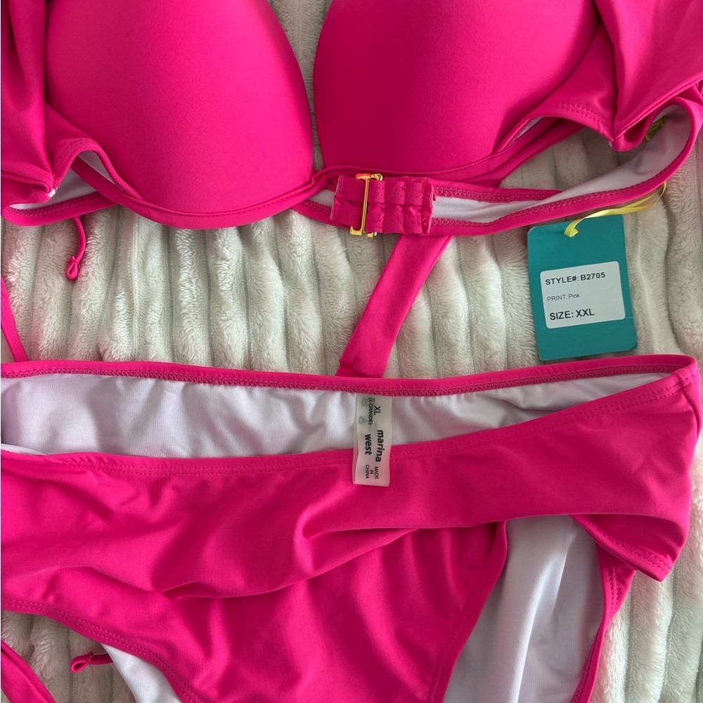 Pilyq Pink Bikini with Ruffle Details